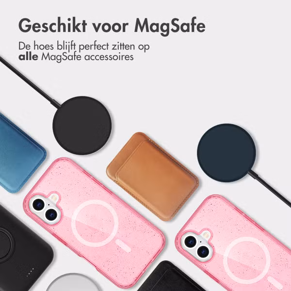 imoshion Sparkle Backcover met MagSafe Apple iPhone 16 - Glitter Roze