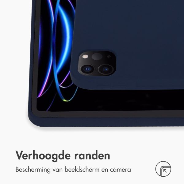 Accezz Liquid Silicone Backcover met penhouder Apple iPad Pro 12.9 (2022) / Pro 12.9 (2021) / Pro 12.9 (2020) - Donkerblauw