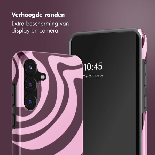 Selencia Vivid Backcover Samsung Galaxy S25 FE - Wavy Swirl Pink Plum