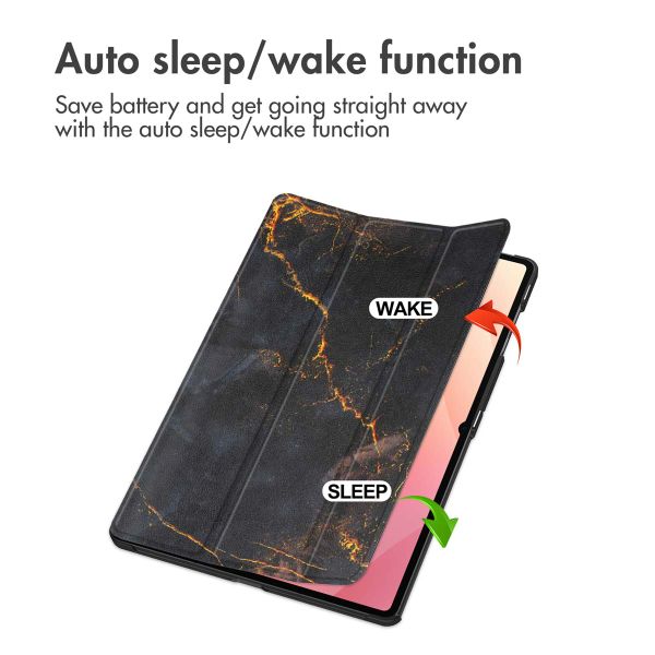 imoshion Design Trifold Case Samsung Galaxy Tab S11 / S12 Ultra - Black Marble