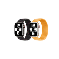 Apple 2 Pack Gevlochten solobandje voor de Apple Watch | 38/40/41/42 mm - Maat 3 - Black Unity/ Maize