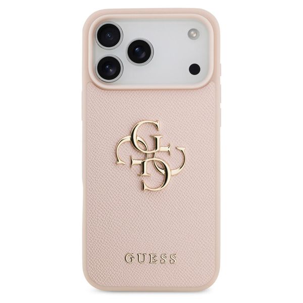 Guess Big 4G Logo Backcover Grained Apple iPhone 17 Pro - Roze