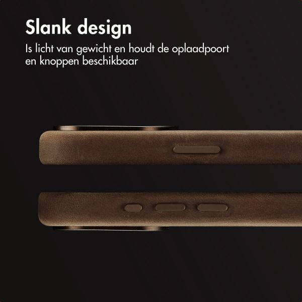 Accezz Vintage Leather Magsafe Backcover Apple iPhone 15 Pro Max - Rustic Brown