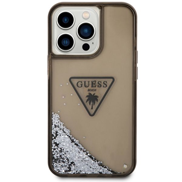 Guess Liquid Glitter Backcover iPhone 14 Pro Max - Zwart