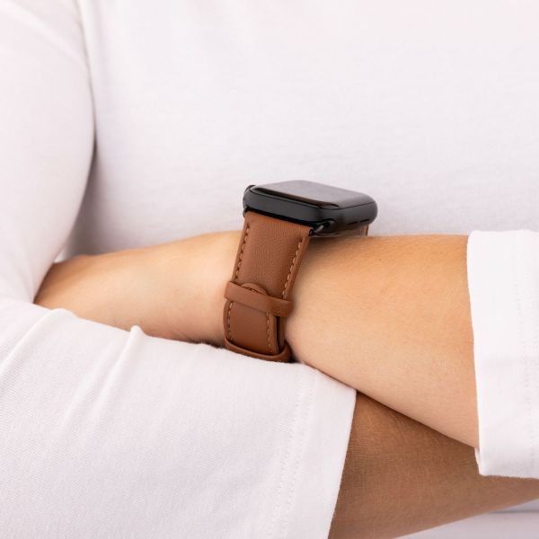 imoshion Classic lederen bandje Apple Watch Series 1 t/m 9 / SE (38/40/41 mm) | Series 10 / 11 (42 mm) - Bruin