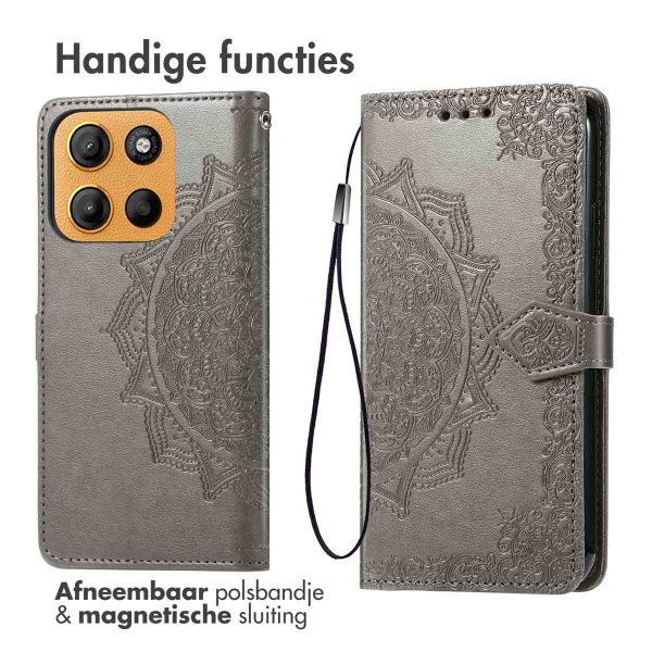 imoshion Mandala Bookcase Motorola Moto G15 / G15 Power - Grijs