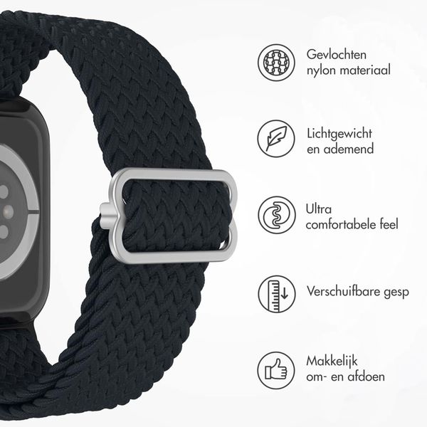 imoshion Nylon geweven bandje Apple Watch Series 1 t/m 9 / SE (38/40/41 mm) | Series 10 / 11 (42 mm) - Donkergrijs