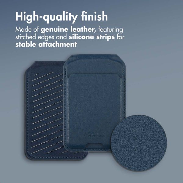 Accezz Leather Wallet with Stand - Compatible with MagSafe and Qi2 - Nightfall Blue
