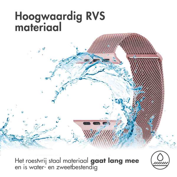 imoshion Milanees magnetisch bandje Apple Watch Series 1 - 9 / SE (38/40/41 mm) | Series 10 / 11 (42 mm) - Maat M - Roze