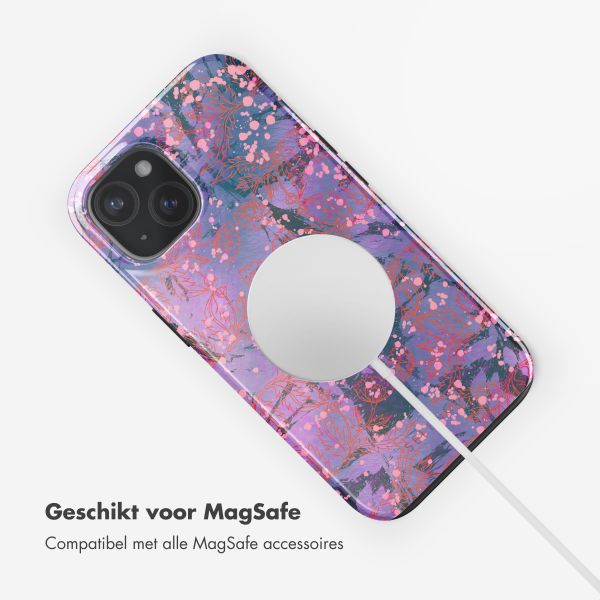 Selencia Vivid Backcover met MagSafe Apple iPhone 15 - Fresh Paint Flower Orange