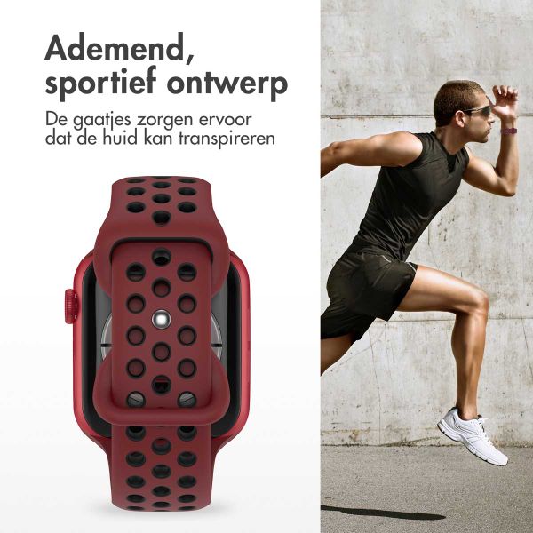 imoshion Sport⁺ bandje Apple Watch Series 1 t/m 11 / SE / Ultra (44/45/46/49 mm) - Maat S/M - Wine Red & Black