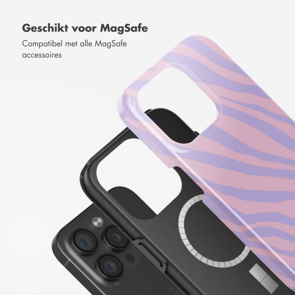 Selencia Vivid Tough Backcover met MagSafe iPhone 15 Pro - Zebra Light Pink Lilac