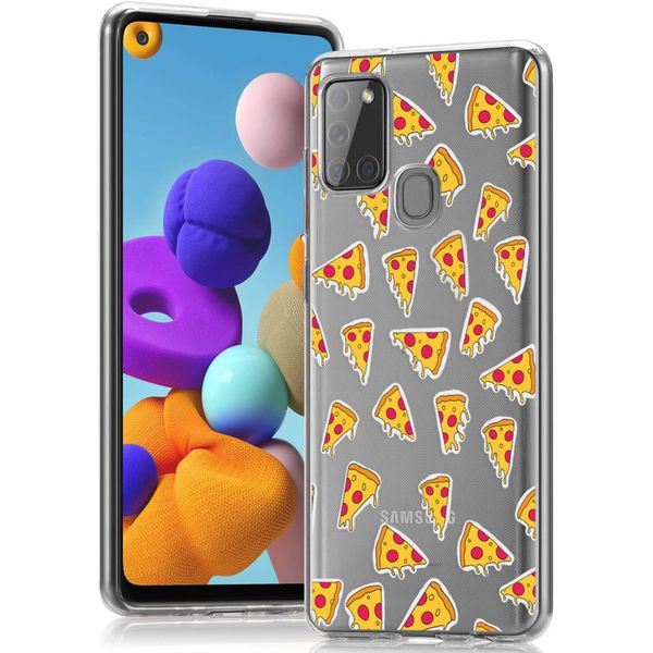 imoshion Design hoesje Samsung Galaxy A21s - Pizza - Geel