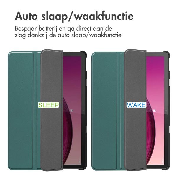 imoshion Trifold Bookcase Lenovo Tab M10 5G - Donkergroen