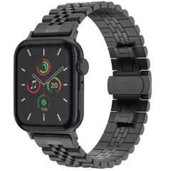 Selencia Jubilee stalen bandje Apple Watch Series 1 t/m 9 / SE (38/40/41 mm) | Series 10 / 11 (42 mm) - Zwart