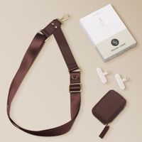 Selencia Telefoonkoord met Klein Tasje - Mocha Brown