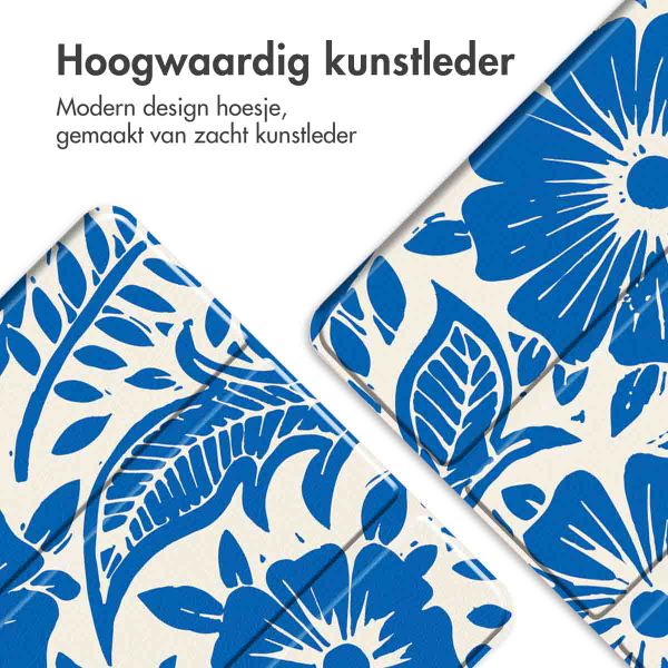 imoshion Design Trifold Bookcase Samsung Galaxy Tab A11 Plus / A9 Plus - Flower Tile