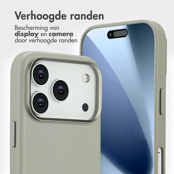 Accezz Leather Bookcase 2-in-1 met MagSafe Apple iPhone 17 Pro - Light Grey