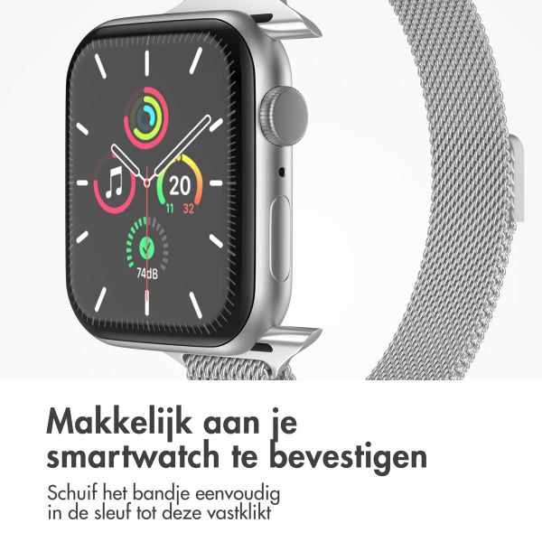 imoshion Slim Milanees bandje Apple Watch Series 1 t/m 9 / SE (38/40/41 mm) | Series 10 (42 mm) - Zilver