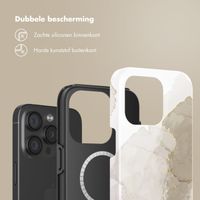 Selencia Vivid Tough Backcover met MagSafe iPhone 15 Pro - Marble Light Brown