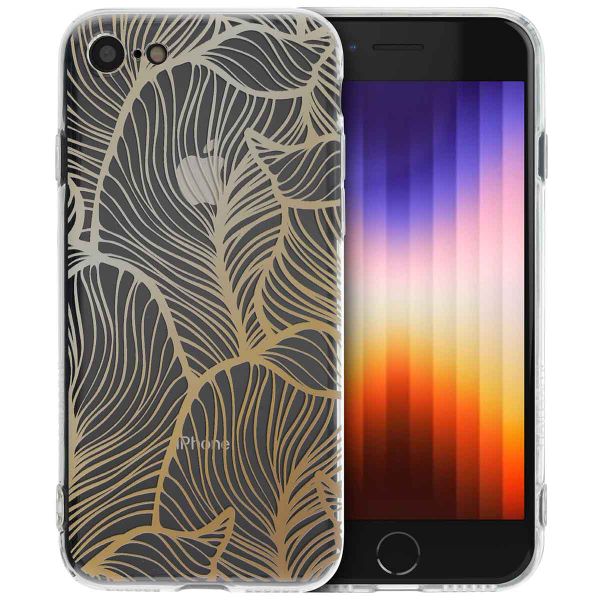 imoshion Design hoesje Apple iPhone SE (2022 / 2020) / 8 / 7 - Golden Leaves Transparant