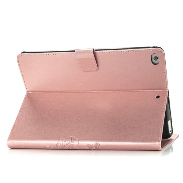 Klavertje Bloemen Bookcase iPad 6 (2018) 9.7 inch / iPad 5 (2017) 9.7 inch - Rosé Goud