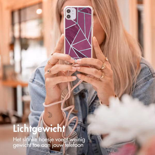 imoshion Design hoesje met koord Samsung Galaxy S21 - Bordeaux Graphic