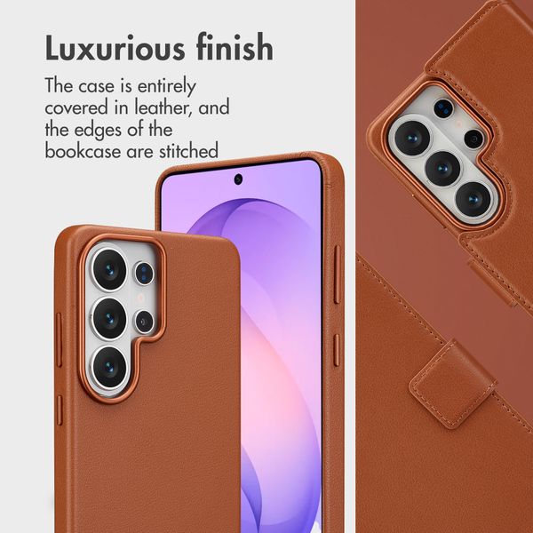 Accezz 2-in-1 Leather Bookcase with MagSafe Samsung Galaxy S26 Ultra - Sienna Brown