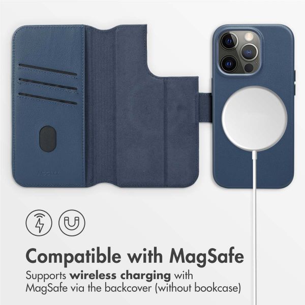 Accezz 2-in-1 Leather Bookcase with MagSafe Apple iPhone 14 Pro - Nightfall Blue