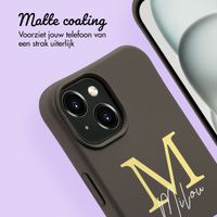 Gepersonaliseerd Color Backcover MagSafe met afneembaar koord en letter  iPhone 15 - Black Coffee