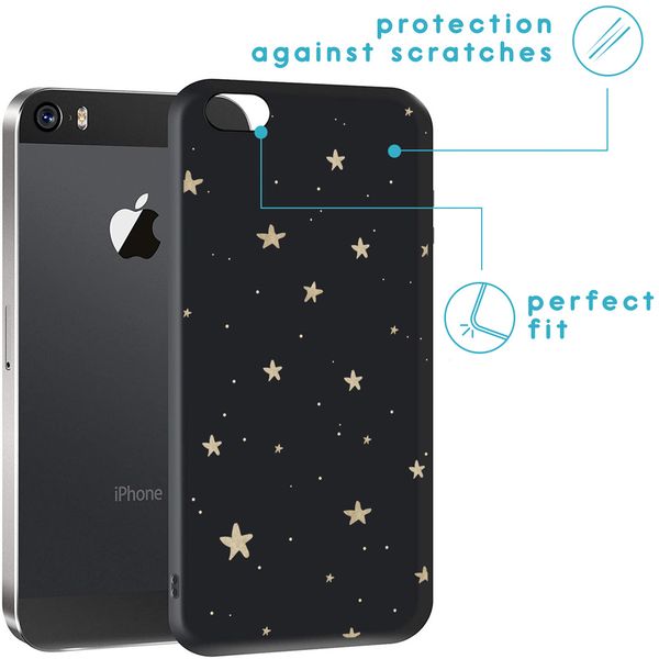 imoshion Design hoesje iPhone 5 / 5s / SE - Sterren / Zwart