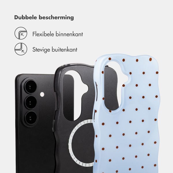 Selencia Vivid Wavy Backcover met MagSafe Samsung Galaxy S26 - Happy Dots Digital Sky
