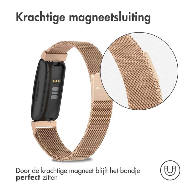 imoshion Milanees magnetisch bandje Fitbit Inspire - Maat M - Rosé Goud