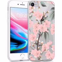 imoshion Design hoesje Apple iPhone SE (2022 / 2020) / 8 / 7 / 6s - Bloem - Roze / Groen