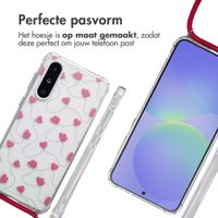 imoshion Design hoesje met koord Samsung Galaxy A36 - Dusty Rose Connected Hearts
