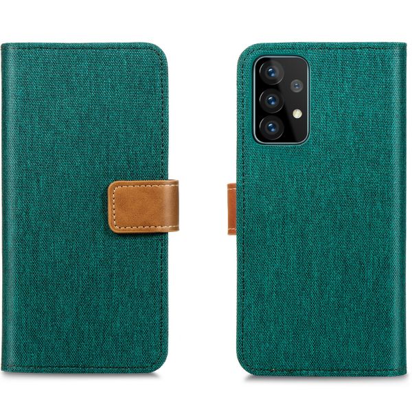 imoshion Luxe Canvas Bookcase Samsung Galaxy A72 - Groen