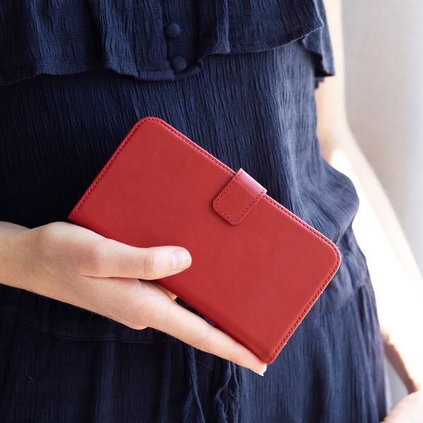 Selencia Echt Lederen Bookcase Samsung Galaxy S10 - Rood