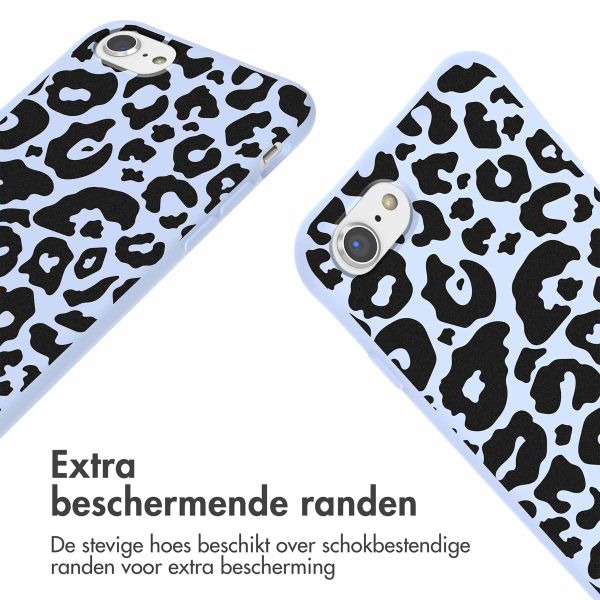 imoshion Siliconen design hoesje met koord Apple iPhone SE (2022 / 2020) / 8 / 7 - Animal Lila