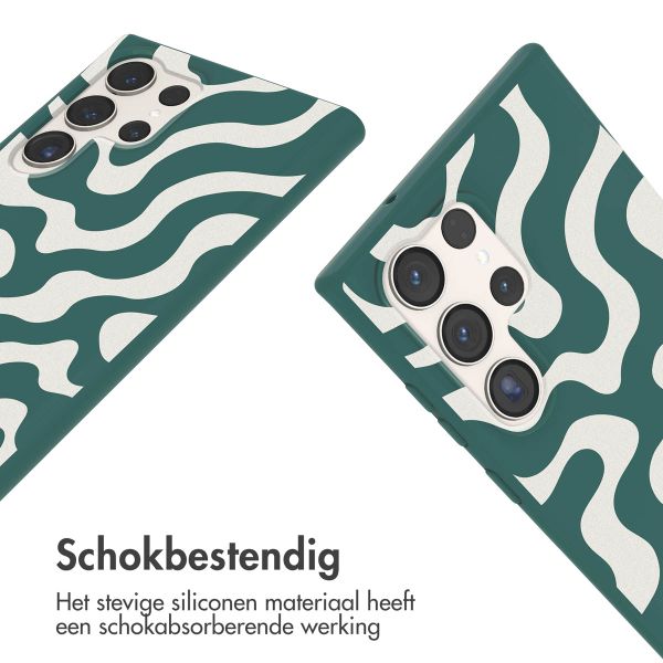 imoshion Siliconen design hoesje met koord Samsung Galaxy S23 Ultra - Petrol Green Groovy