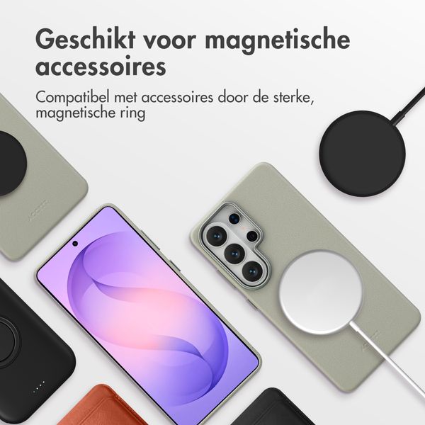 Accezz MagSafe Leather Backcover Samsung Galaxy S26 Ultra - Light Grey