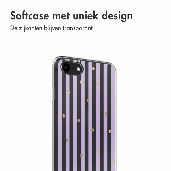 imoshion  Design hoesje iPhone SE (2022 / 2020) / 8 / 7 - Sparkle Lines Lavender