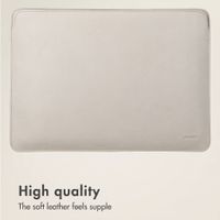 Accezz Leather laptop sleeve 16 inch - Beige