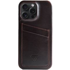 Wachikopa Full Wrap C.C. Backcover met 2 pashouders iPhone 15 Pro Max - Dark Brown