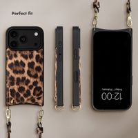 Selencia Nova Phone Case with Cord and Card Holder Apple iPhone 18 Pro Max / 17 Pro Max - Leopard