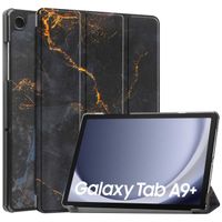 imoshion Design Trifold Bookcase Samsung Galaxy Tab A9 Plus - Black Marble