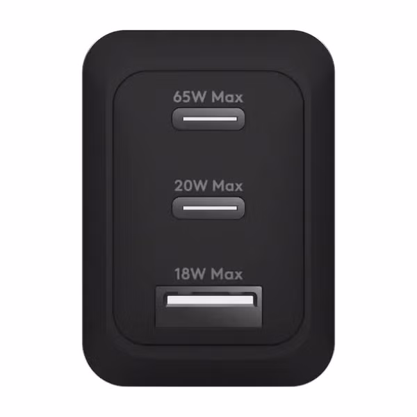 dbramante1928 Re-charge Oplader 2x USB-C 65W en USB-A 18W - Zwart