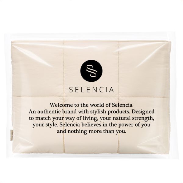 Selencia Vaya Puffy Laptoptas 16 inch - Soft Ivory