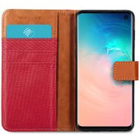 imoshion Luxe Canvas Bookcase Samsung Galaxy S10 - Rood