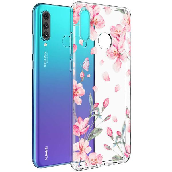 imoshion Design hoesje Huawei P30 Lite - Bloem - Roze