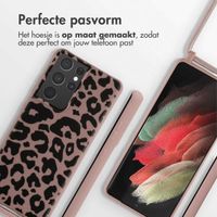 imoshion Siliconen design hoesje met koord Samsung Galaxy S21 Ultra - Animal Pink